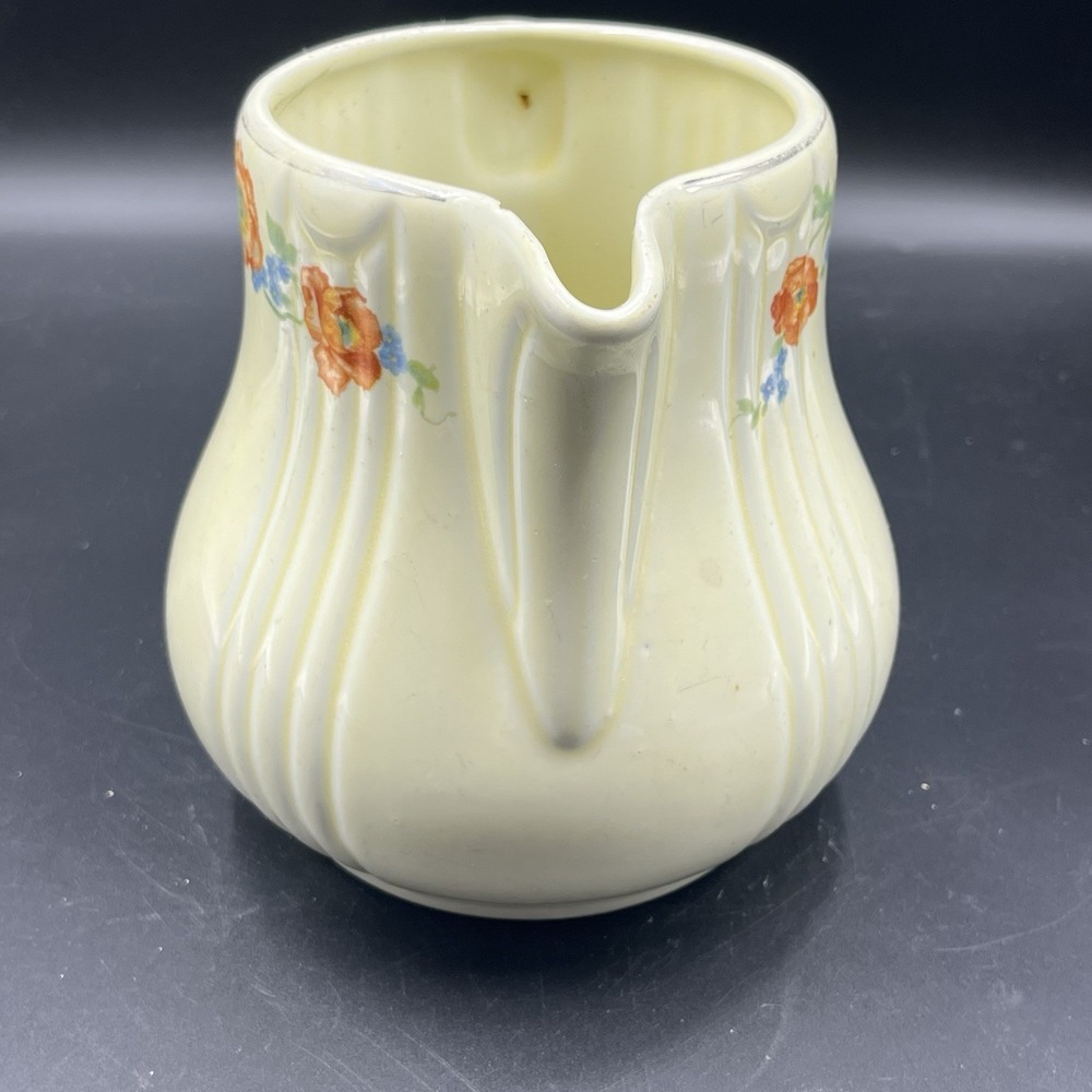 Vintage Hall's Superior Kitchenware Orange Poppy Water / Tea Pitcher Cottagecore - Picture 2 of 9